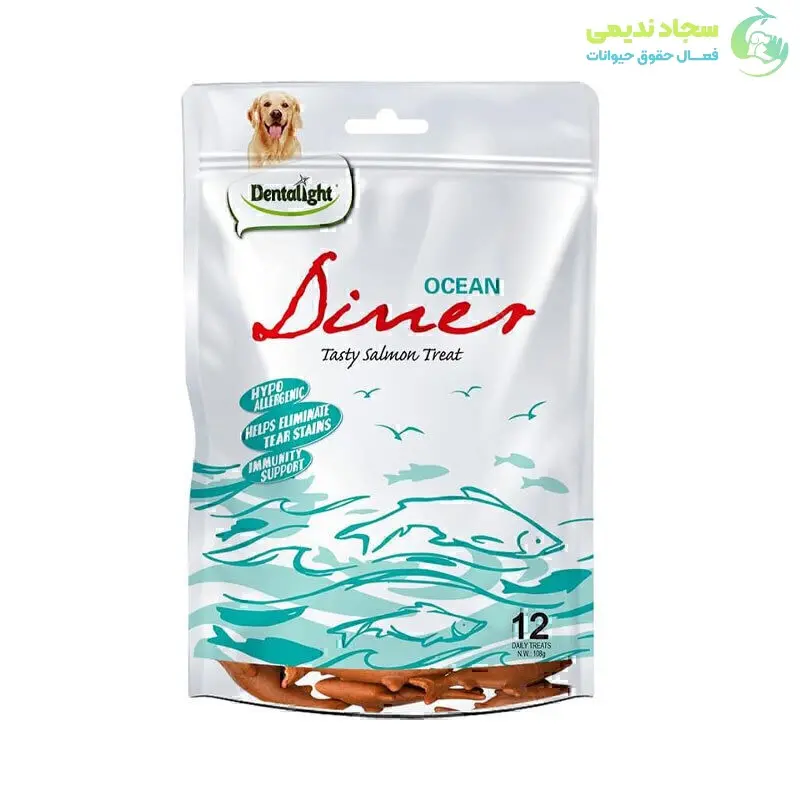 b0f0075c50c44e4a85eaebde54eb1b9f تشویقی سگ دینر دنتالایت طعم ماهی سالمون