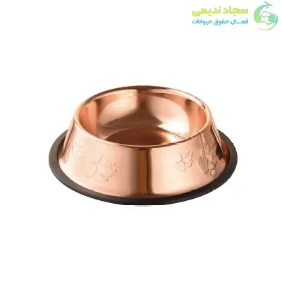 fccc90ظرف-استیل-رز-گلد-آب-و-غذای-سگ-و-گربه.پت-شاپ-چیکو2 ظرف استیل رز گلد